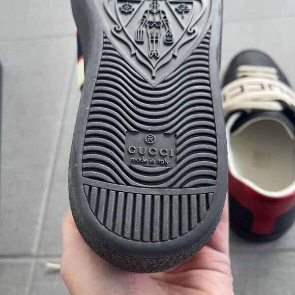 GUCCI Ace Stripe Sneakers Shoes Size 6 Black NEW Casual Streetwear Designer - Picture 6 of 16